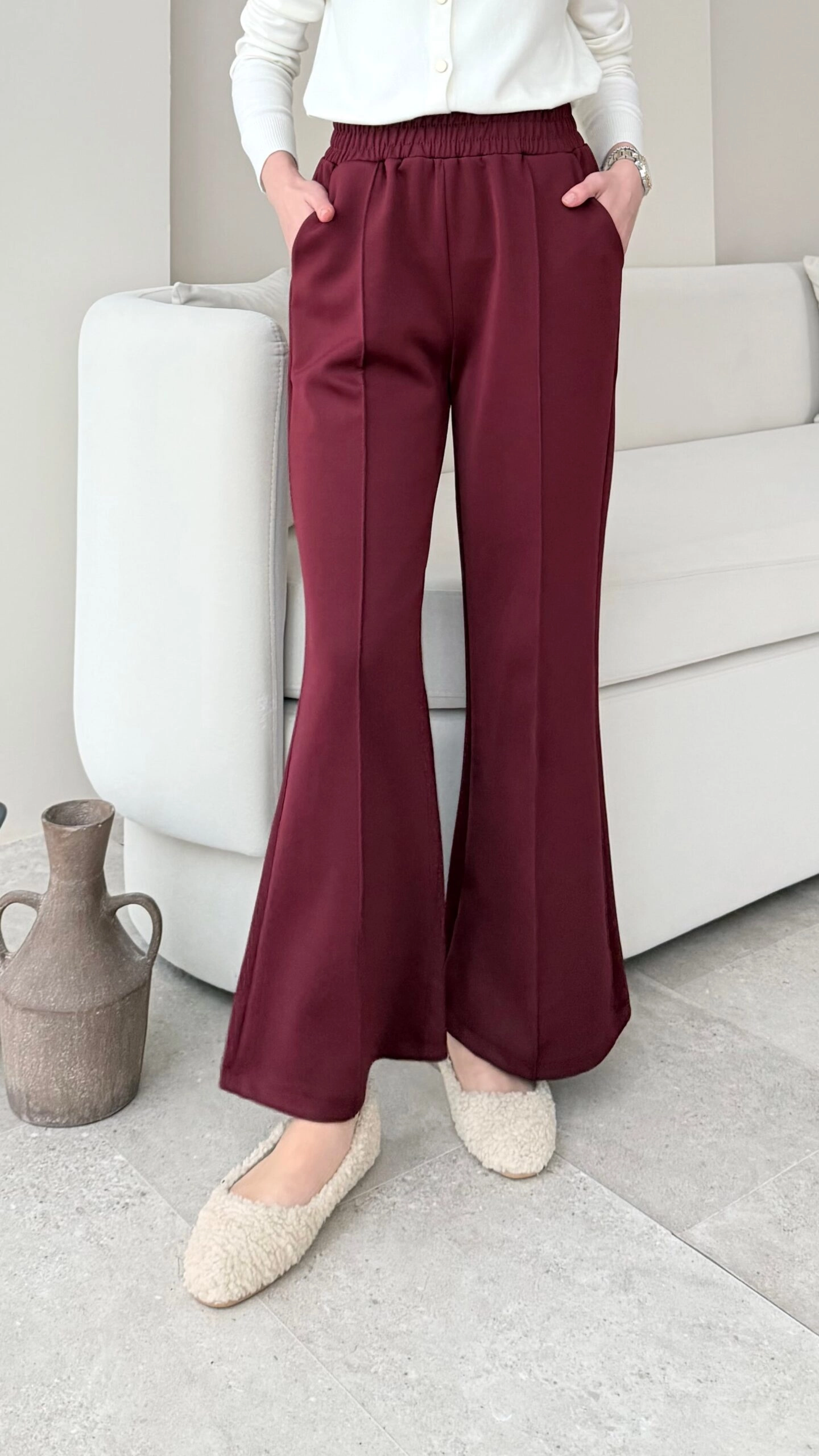 Boydan%20Çımalı%20Geniş%20Paça%20Detaylı%20Scuba%20Pantolon