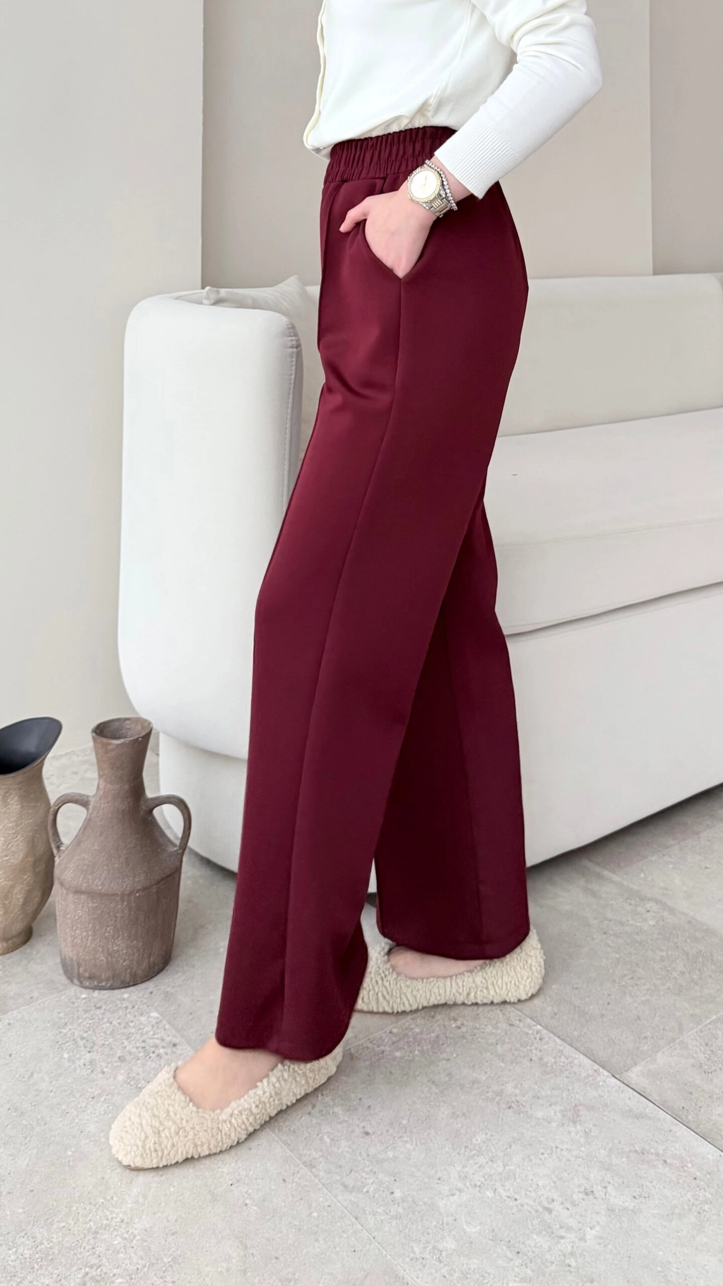 Boydan%20Çımalı%20Geniş%20Paça%20Detaylı%20Scuba%20Pantolon