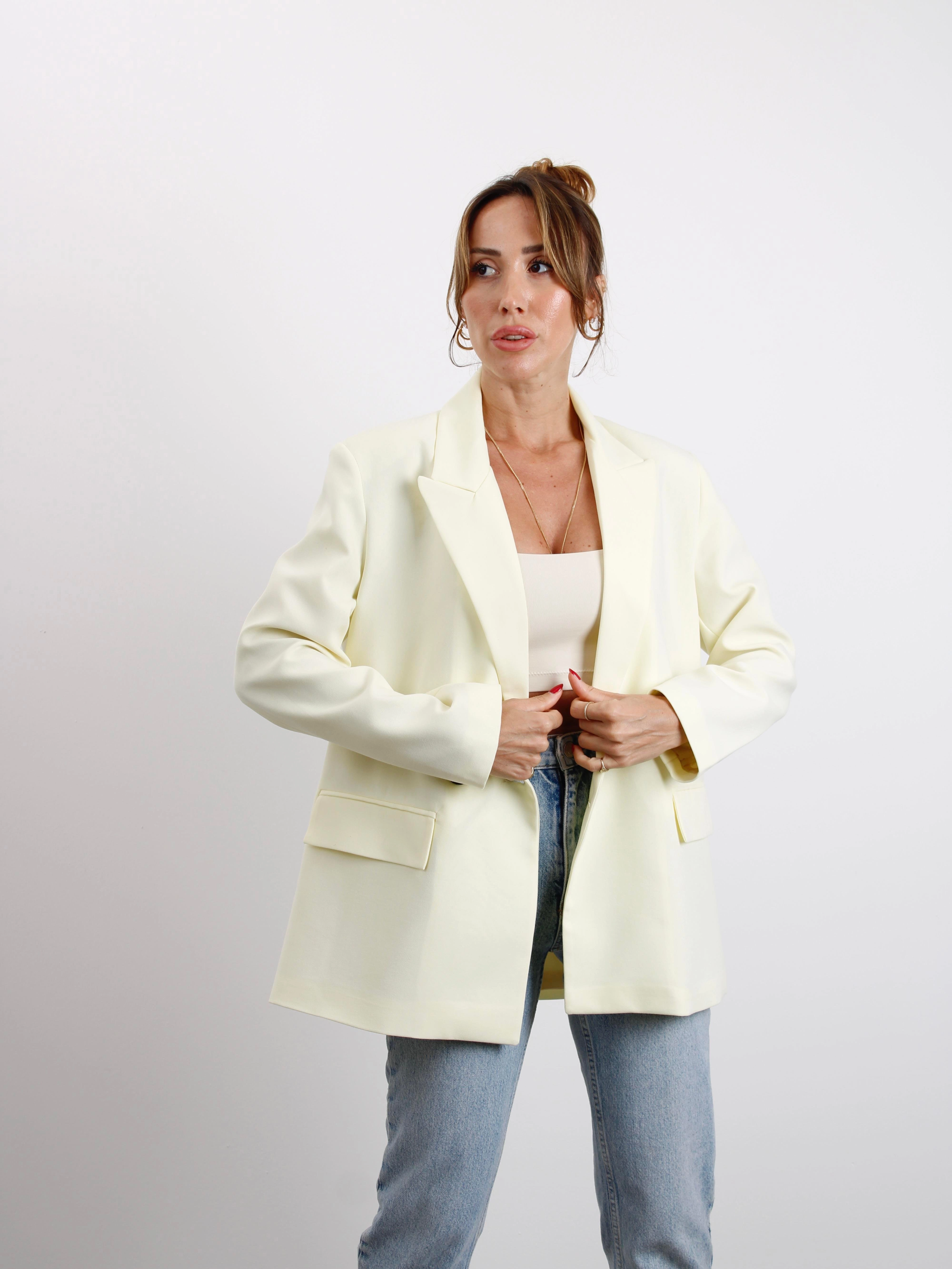 Poli%20Viskon%20Blazer%20Ceket%20Limon%20Sarı