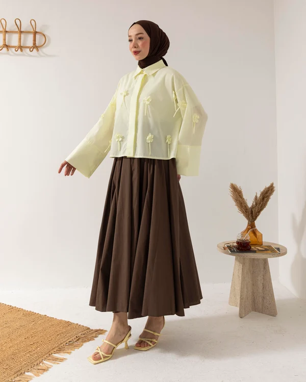 Oversize%20Papatya%20Fiyonklu%20SarıGömlek